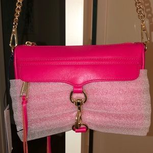 Hot pink and Gold Rebecca Minkoff “mini mac” bag